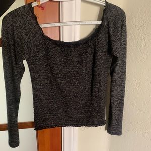 Off the shoulder black long sleeve